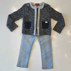 SEVEN CARDIGAN JACKET AND JEANS SET